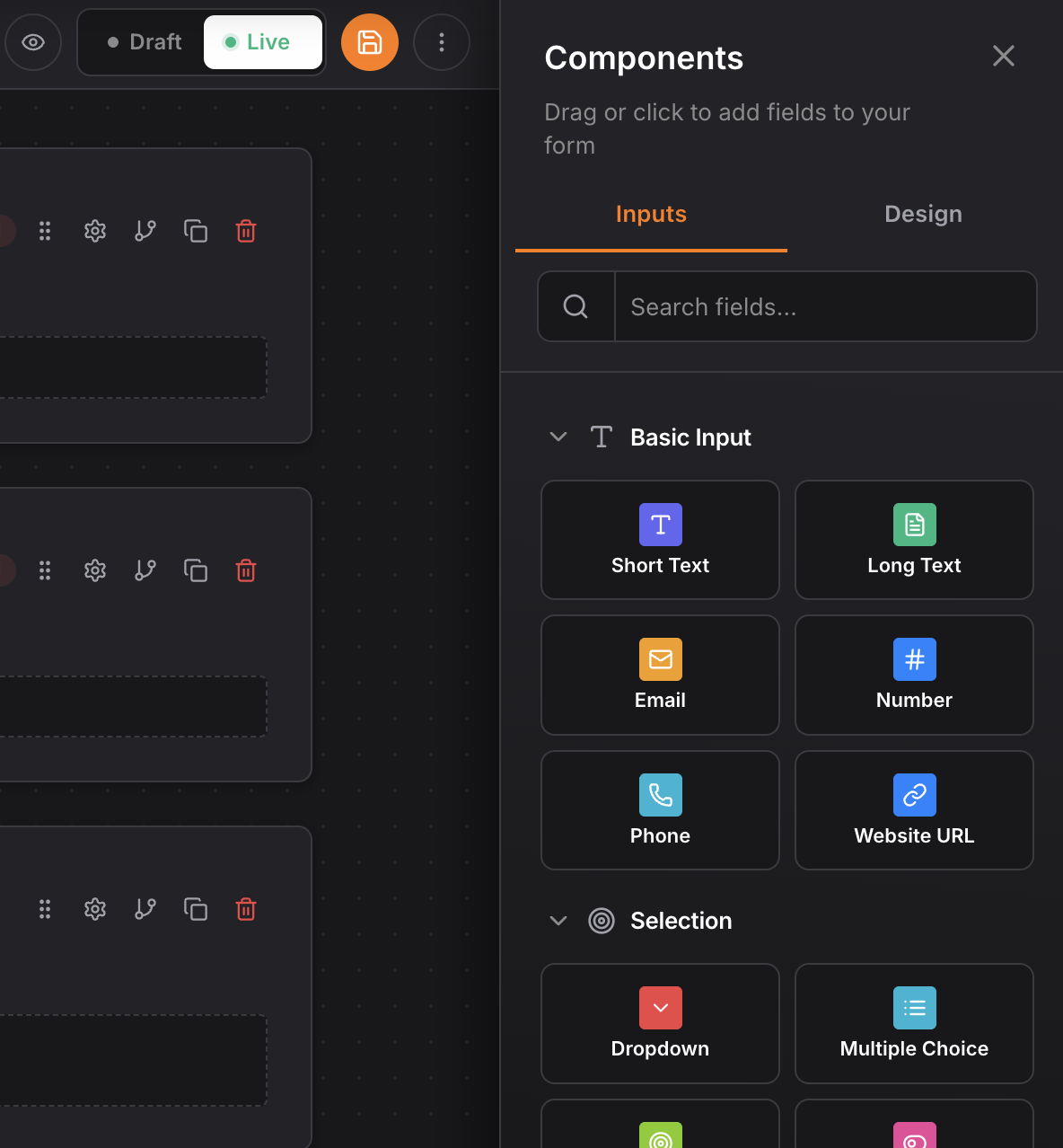 NinjaPipe Lead capture forms interface