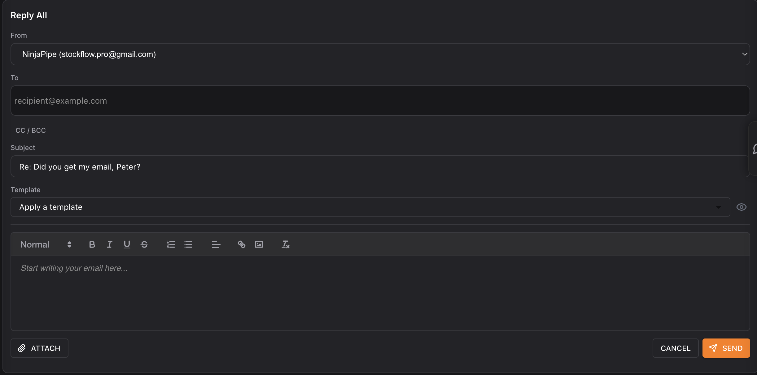 NinjaPipe Unified inbox interface